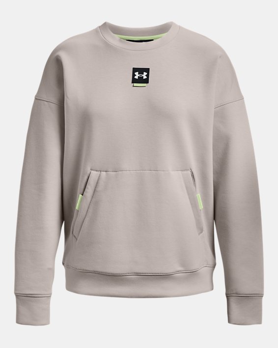 Women's UA Summit Knit Oversize Crew in Gray image number 4